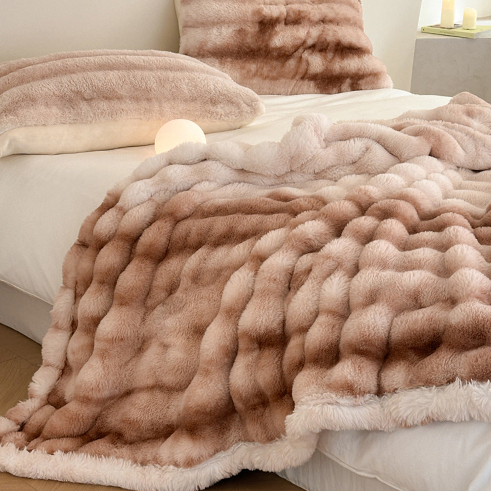 Super Soft Faux Fur Throw Blanket Soft Plush Fluffy Blanket for Couch