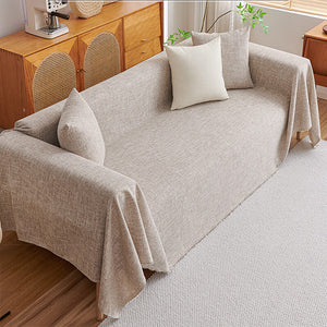 Cotton Linen Couch Cover Sectional Sofa Cover Washable L Shape Sofa Protector Decorative Modern Style for Living Room