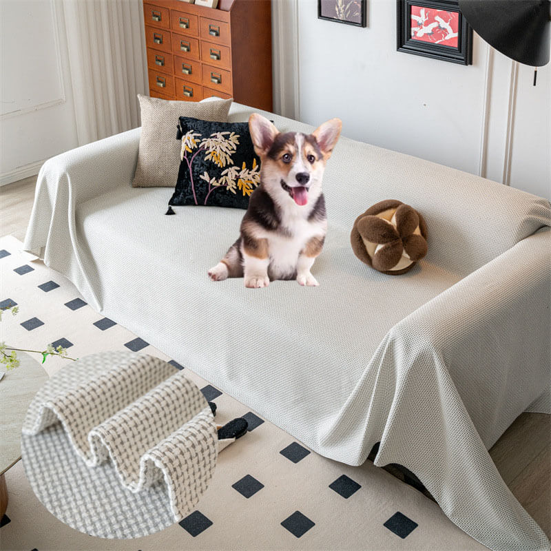 ﻿ ﻿ ﻿ Linen Couch Cover Sofa Covers Washable Reversible Couch Protector for Dogs Sofa Towel Sofa Slipcovers Sofa Covers  ﻿