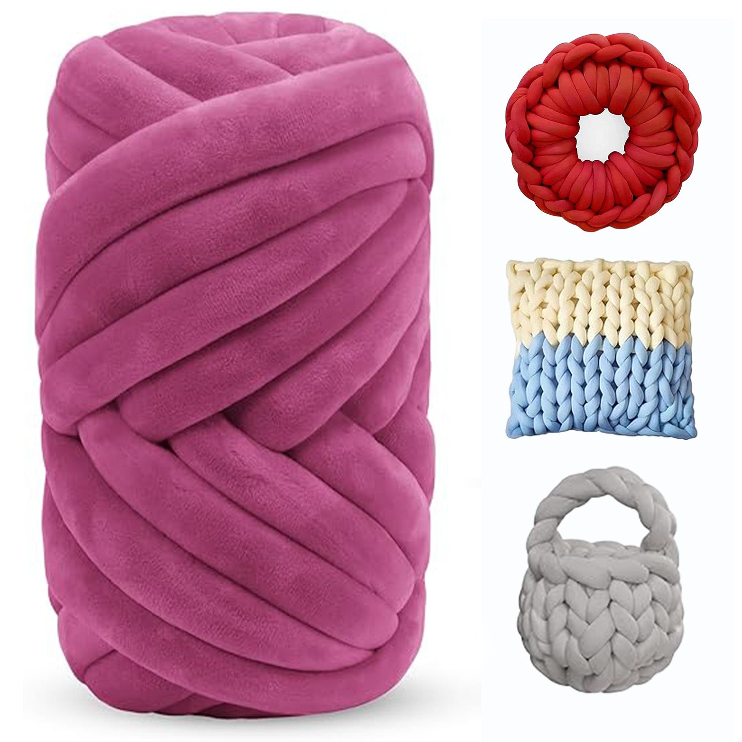 Chunky Yarn for Arm Knitting – Soft Jumbo Yarn for Blankets, Pillows & Pet Beds | Cozy & Durable