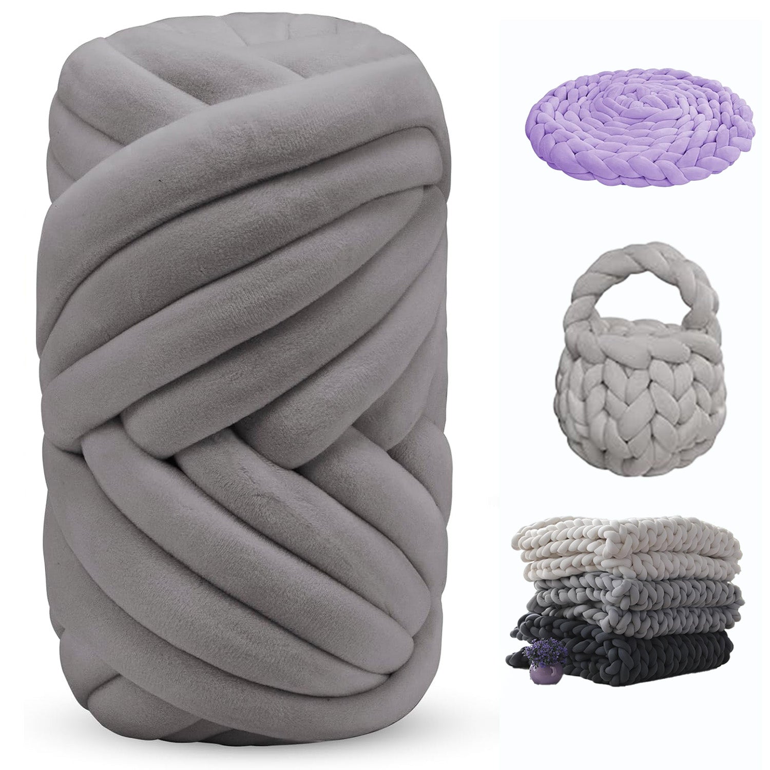 Chunky Yarn for Arm Knitting – Soft Jumbo Yarn for Blankets, Pillows & Pet Beds | Cozy & Durable