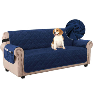 Thick Velvet Sofa Cover Soft Couch Cover for 3 Cushion Cover Washable Furniture Protector for Dogs Non-Slip Sofa Slipcover with Elastic Strap