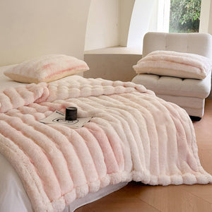 Super Soft Faux Fur Throw Blanket Soft Plush Fluffy Blanket for Couch