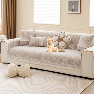 Washable Linen Couch Cover,Sectional Couch Covers,Anti-Slip Sofa Slipcovers for Dogs  ﻿