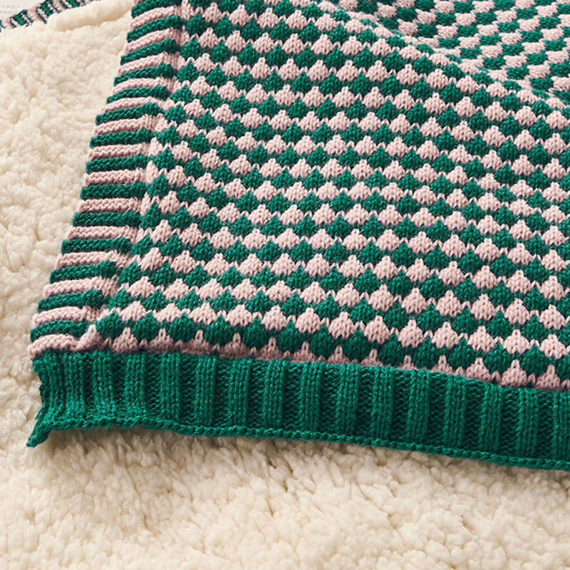 Sherpa Wool Chunky Knit Blanket