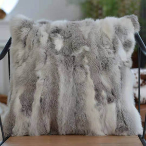 Faux Fur Throw Pillows - Lumbar Couch Pillows, 18" x 18"