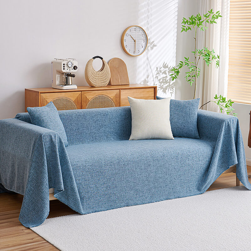 Cotton Linen Couch Cover Sectional Sofa Cover Washable L Shape Sofa Protector Decorative Modern Style for Living Room