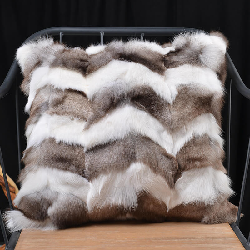 Faux Fur Throw Pillows - Lumbar Couch Pillows, 18" x 18"