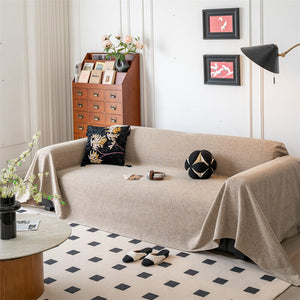 ﻿ ﻿ ﻿ Linen Couch Cover Sofa Covers Washable Reversible Couch Protector for Dogs Sofa Towel Sofa Slipcovers Sofa Covers  ﻿