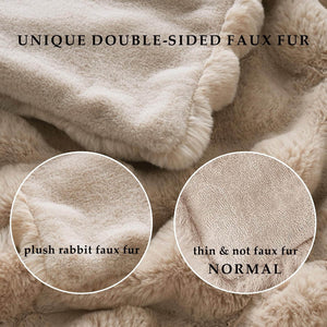 Super Soft Faux Fur Throw Blanket Soft Plush Fluffy Blanket for Couch