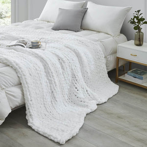 Chunky Knit Throw Chenille Bulky Blanket - KnitFirst