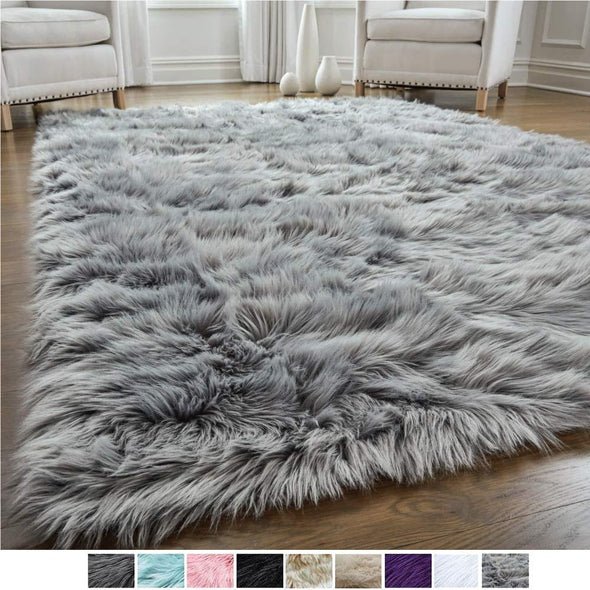Customized Extra Large Luxe Faux Sheepskin Fur Rug - KnitFirst