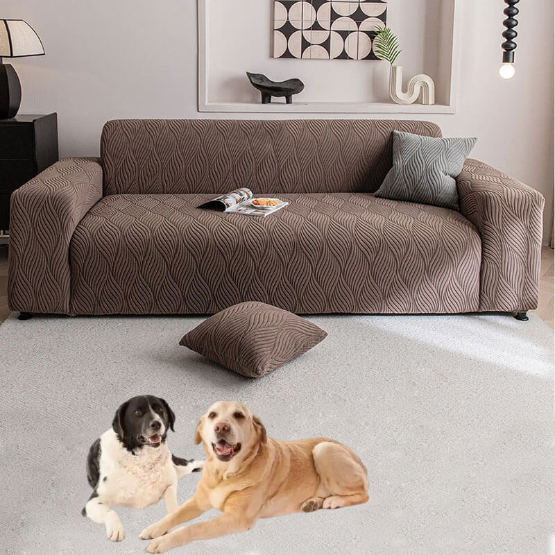 Home Stretch Couch Cover Washable Sofa Slipcover Furniture Protector with Non Skid Foam - KnitFirst