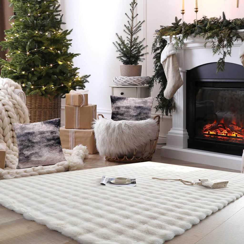 Large Area Rug Faux Sheepskin Fur Rug for Living Room Shaggy Rug Home Decor Rectangle Rug - KnitFirst