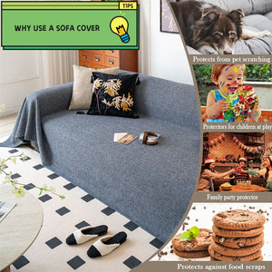 ﻿ ﻿ ﻿ Linen Couch Cover Sofa Covers Washable Reversible Couch Protector for Dogs Sofa Towel Sofa Slipcovers Sofa Covers  ﻿