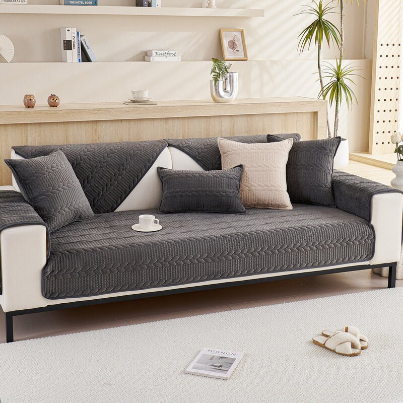 Sectional Couch Cover, Anti - Slip Sofa Slipcover for Pets Kids - Furniture Protector Sofa Covers - KnitFirst