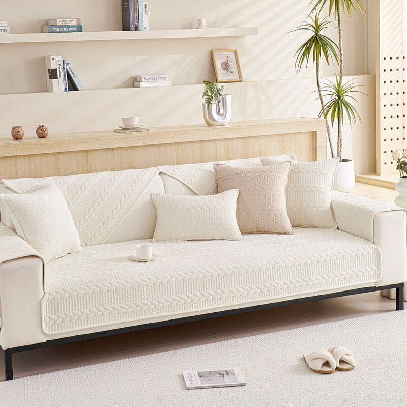 Sectional Couch Cover, Anti - Slip Sofa Slipcover for Pets Kids - Furniture Protector Sofa Covers - KnitFirst