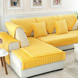 Sectional Couch Cover, Anti - Slip Sofa Slipcover,Comfort Protection Aesthetics Velvet Sofa Covers for 3 Cushion Couch Loveseat Recliner L Shaped Armrest Backrest ﻿ - KnitFirst