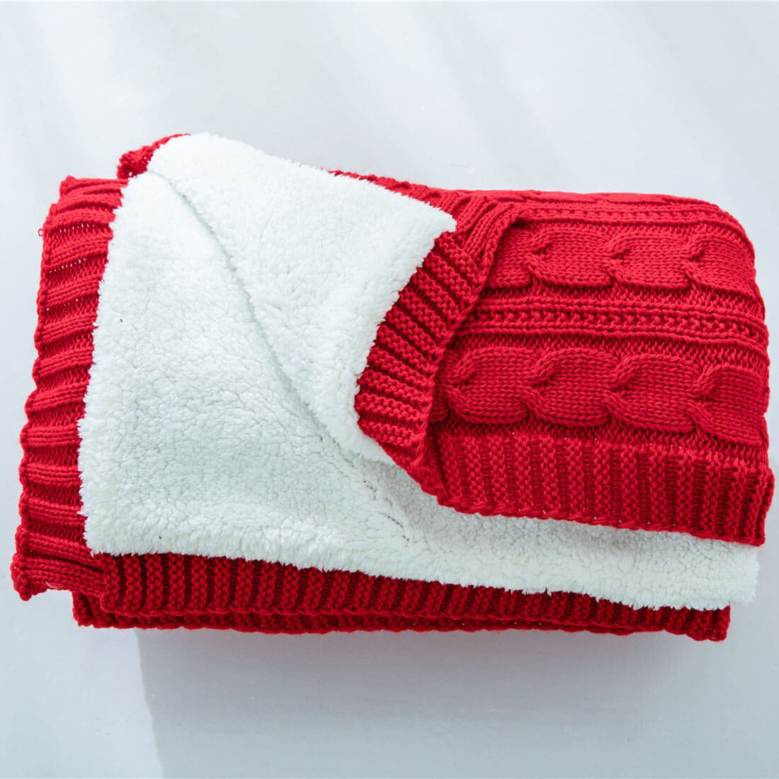 Sherpa Wool Chunky Knit Blanket - KnitFirst