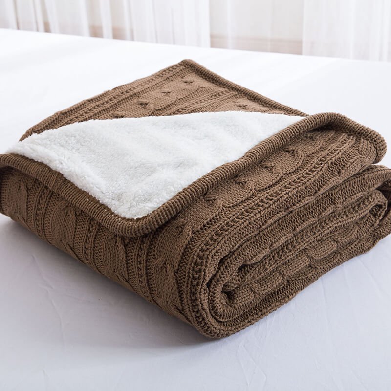 Sherpa Wool Chunky Knit Blanket - KnitFirst