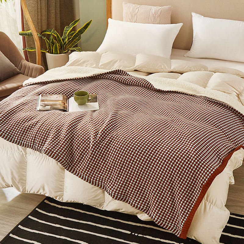 Sherpa Wool Chunky Knit Blanket - KnitFirst