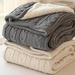 Sherpa Wool Chunky Knit Blanket - KnitFirst