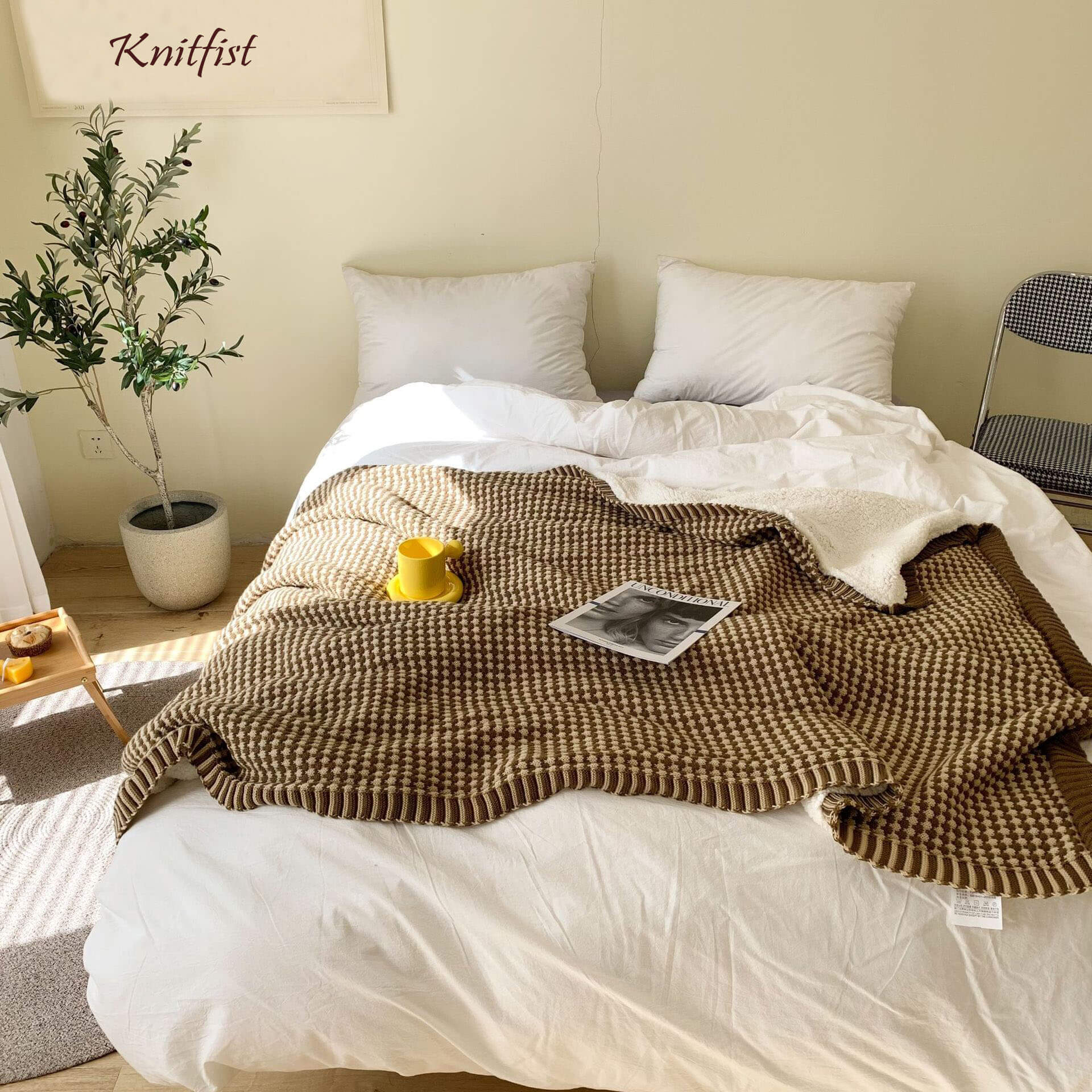 Sherpa Wool Chunky Knit Blanket - KnitFirst