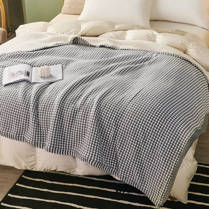 Sherpa Wool Chunky Knit Blanket - KnitFirst
