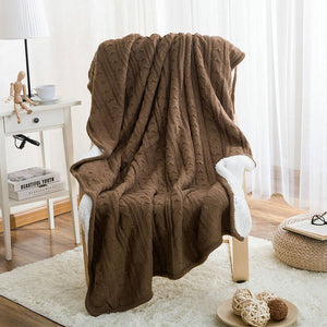 Sherpa Wool Chunky Knit Blanket - KnitFirst