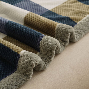 Soft Fleece Checkered Throw Blanket - KnitFirst