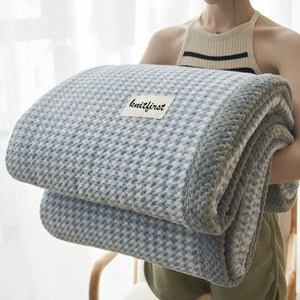 Soft Fleece Checkered Throw Blanket - KnitFirst