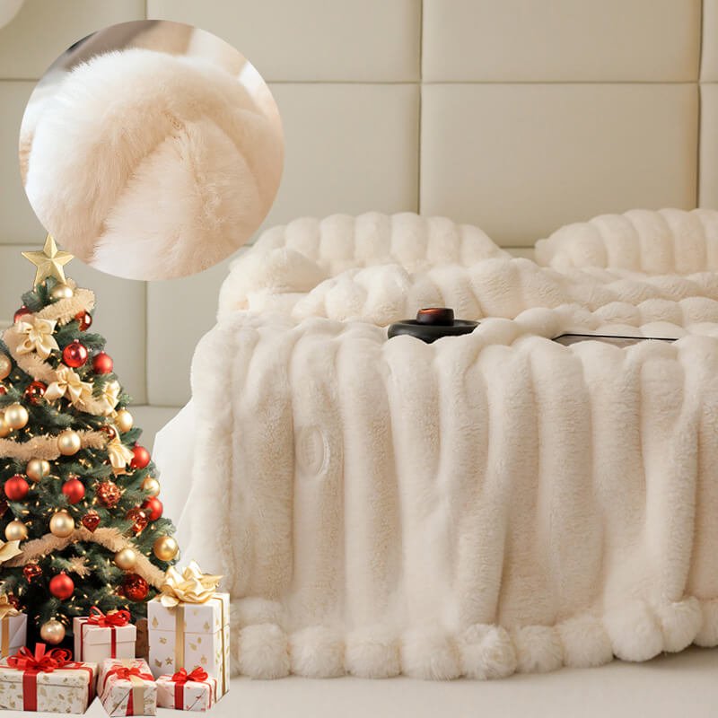 Super Soft Faux Fur Throw Blanket Soft Plush Fluffy Blanket for Couch - KnitFirst