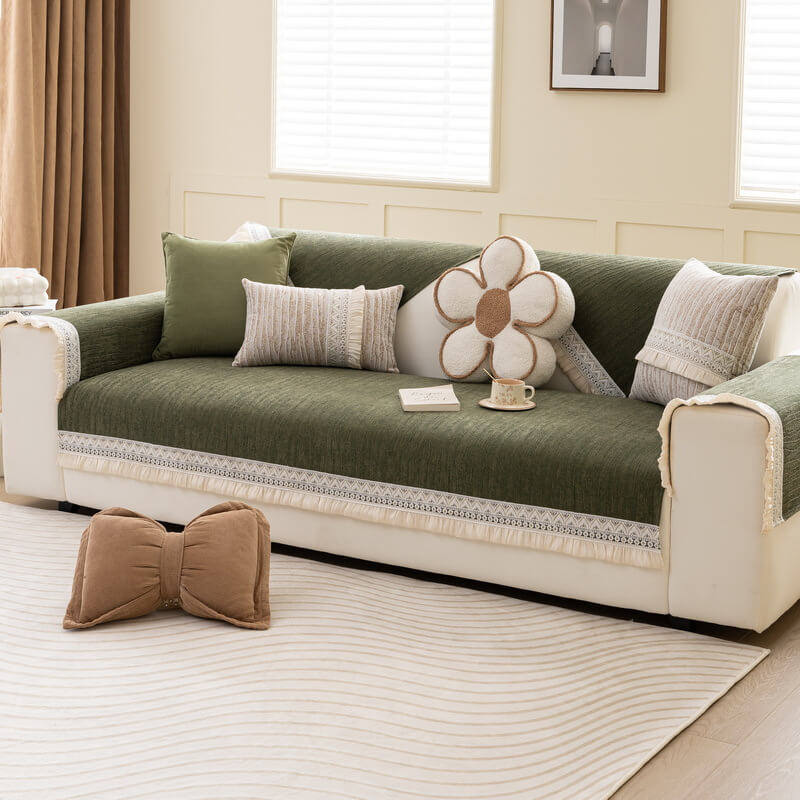 Washable Linen Couch Cover,Sectional Couch Covers,Anti - Slip Sofa Slipcovers for Dogs ﻿ - KnitFirst