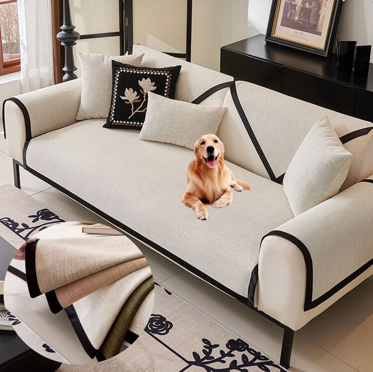 Washable Linen Couch Cover,Sectional Couch Covers,Anti - Slip Sofa Slipcovers for Dogs ﻿ - KnitFirst