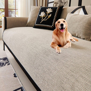 Washable Linen Couch Cover,Sectional Couch Covers,Anti - Slip Sofa Slipcovers for Dogs ﻿ - KnitFirst