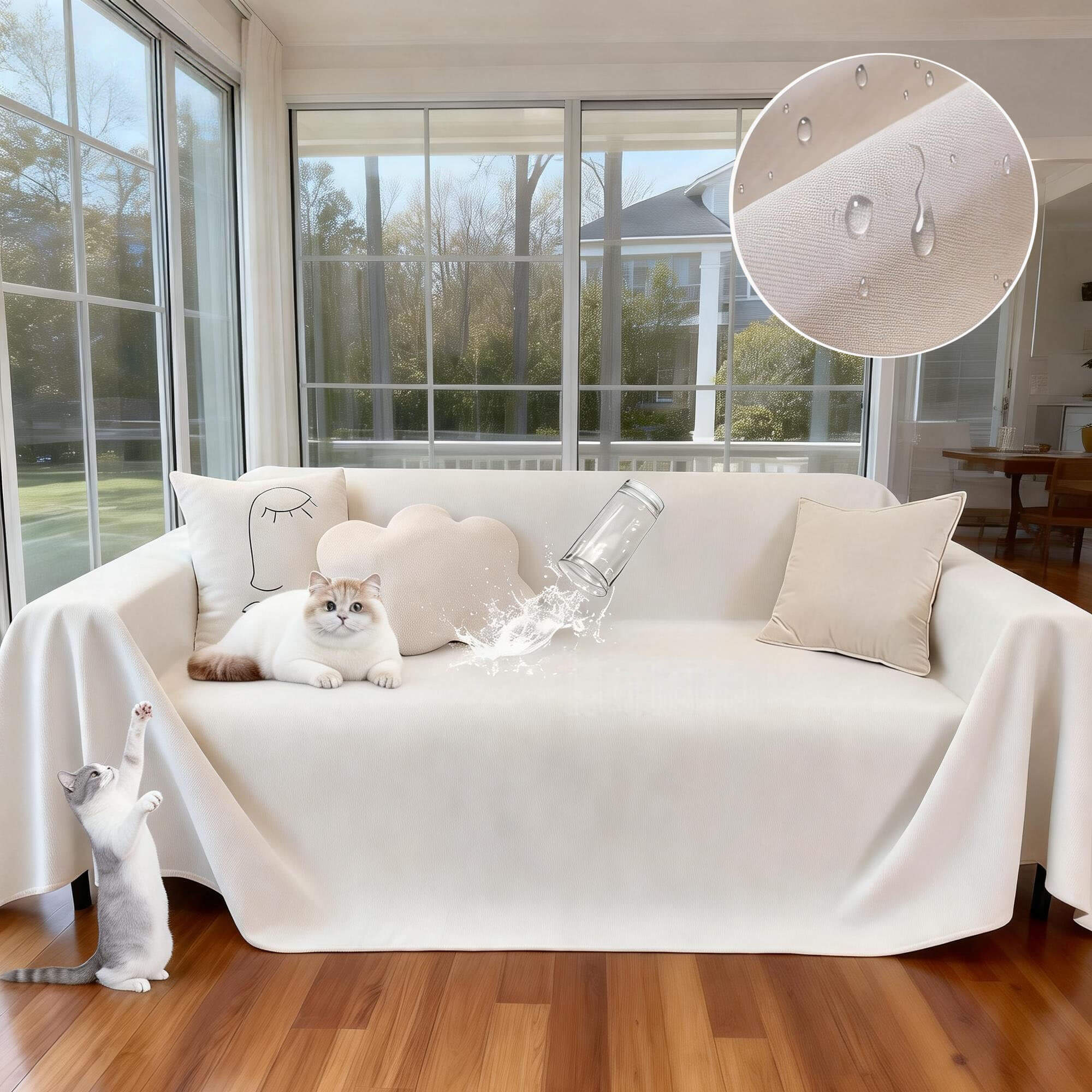 Waterproof Anti-cat scratch Sofa Cover，Blanket Couch Cover
