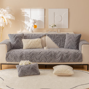 Faux Fur Sofa Couch Cover, Plush Shaggy Sectional Couch Covers