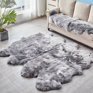Faux Fur Rug Shaggy Sheepskin Area Small White Rug For Bedroom