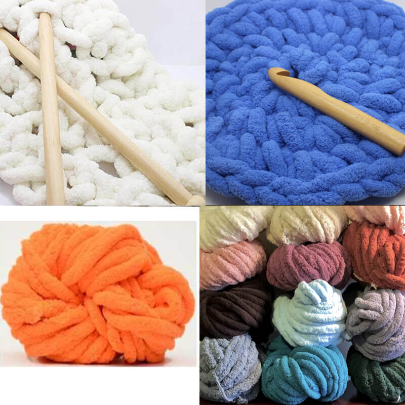250g Chunky Crochet Yarn For Hand Knitting Thick Chenille Puffy Wool Baby  Warm Soft Cotton Polyester