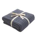 Woven Cotton Throw Chunky Blanket 70"x80"