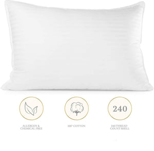 Plush Gel Pillow (2-Pack)- Dust Mite Resistant & Hypoallergenic