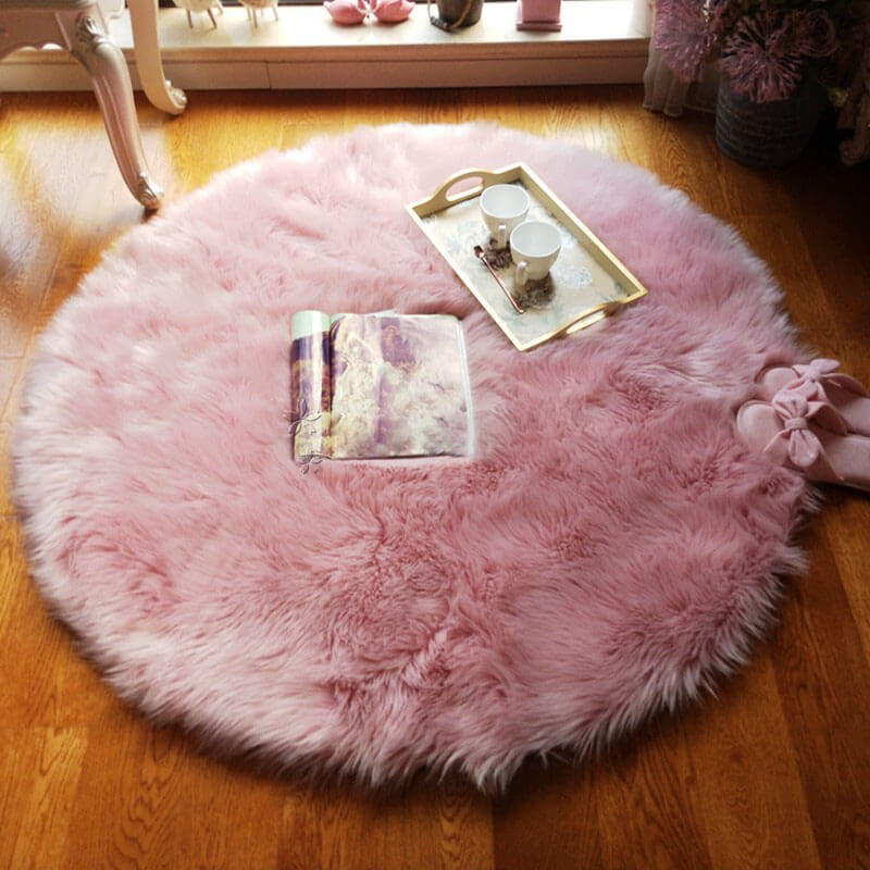 Premium Shag Rug,Soft Shaggy Rug, Round Plush Rug