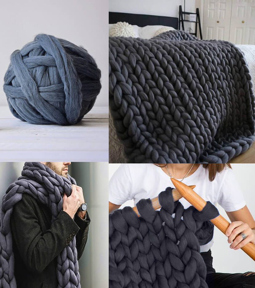 Chunky Yarn SALE! Merino Wool Roving Giant Yarn For Arm Knitting