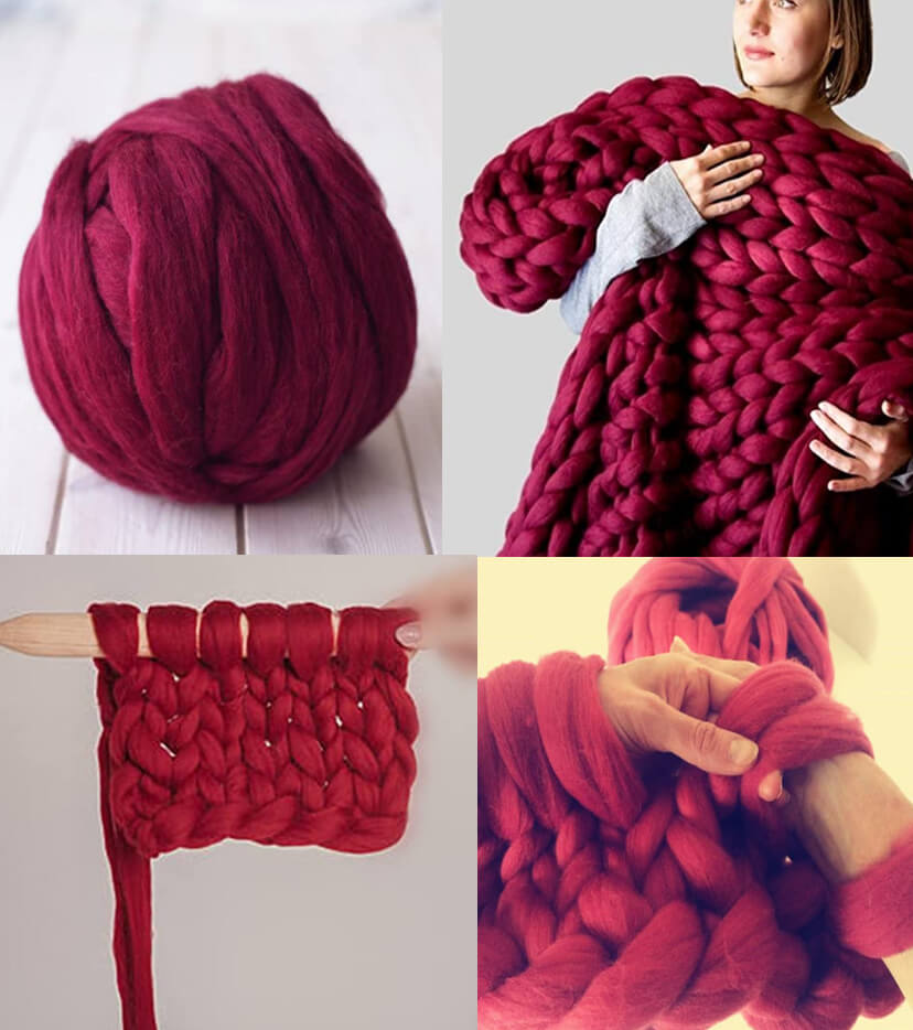 Chunky Giant Yarn Made of 100% Merino Wool Yarn Super Bulky Yarn Chunky Wool  Yarn Arm Knitting Yarn DIY Valentine's Day Gift Best Selling 
