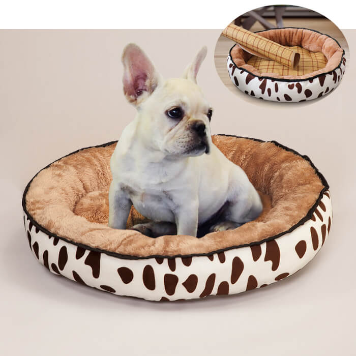 Pet Cotton Sherpa Bagel Cat Dog Bed(Kennel + mat）