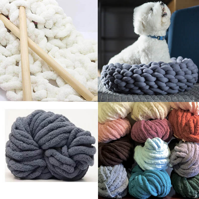 250g Chenille Thick Chunky Yarn For Knitting Merino Wool Yarn 2cm Thick Yarns For Hand knitting Blanket Crochet Nest - KnitFirst