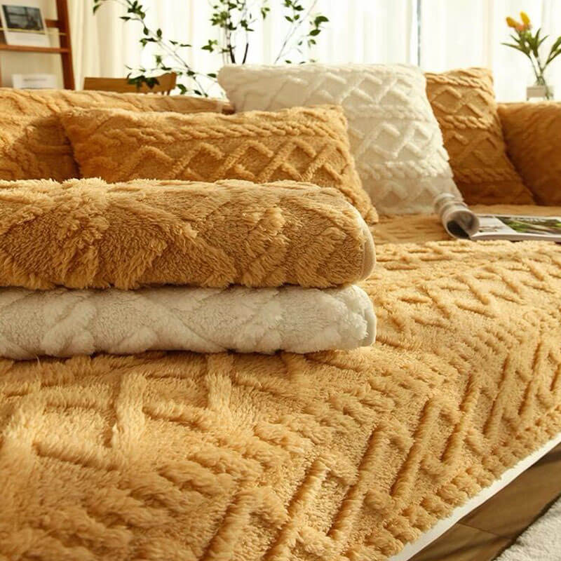 Cotton Quilted Sectional Couch Covers, Furniture Protector Anti-Slip Couch Covers