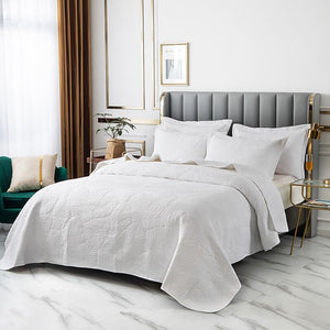 3 - Piece Cotton Quilt Sets with Pillow Shams - KnitFirst