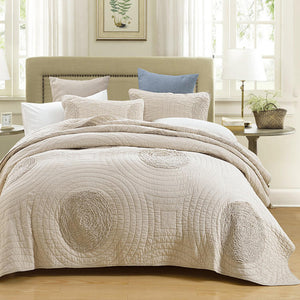 3 - Piece Cotton Quilt Sets with Pillow Shams - KnitFirst