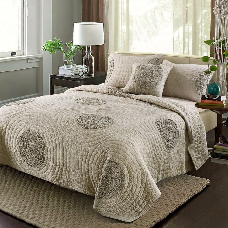 3 - Piece Cotton Quilt Sets with Pillow Shams - KnitFirst
